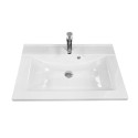 Раковина, умивальник Adamant QUANTO, штучний камінь, прямокут., з отвором для змішувача, з отвором для переливу, 700х447х140мм, накладний, білий