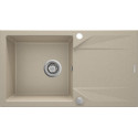 Мийка кухонна Deante Evora, граніт, прямокутник, з крилом, 780х440х193мм, чаша - 1, накладна, пісок