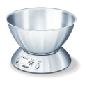 Ваги Beurer кухонні з чашею, 5кг, 2хААА , нержавіюча сталь, сірий