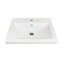 Раковина, умивальник Adamant CERS, штучний камінь, прямокут., з отвором для змішувача, з отвором для переливу, 495x390x158мм, накладний, білий