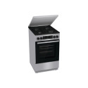 Плита Gorenje комбінована, 62л, 50x60см, метал. кришка, дисплей, емальовані реш, титан