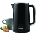 Електрочайник Gorenje 1.7л, подвійні стінки, LED дисплей, Strix контроль, чорний