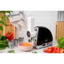 М'ясорубка ARDESTO, 1800Вт, 2кг/хв, 3 решітки, насадка для ковбас, кеббе, 4 терки, пластик, чорно-сріб.