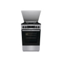 Плита Gorenje комбінована, 62л, 50x60см, метал. кришка, дисплей, емальовані реш, титан