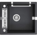 Мийка кухонна Deante Magnetic, граніт, квадрат, без крила, 560х500х219мм, чаша - 1, накладна, металічний графіт