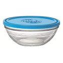 Контейнер для зберігання Duralex Rond, круглий, 12см, 310мл, скло, пластик, прозорий, синій