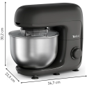 Кухонна машина Tefal Bake Essential 800Вт, чаша-метал, корпус-метал/пластик, насадок-4, чорний