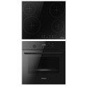 Комплект Hansa (духовка електрична + поверхня склокерамічна), чорний