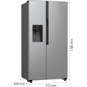 Холодильник SBS Gorenje, 179х70х92см, 2 двері, 376(190)л, А++, NF+, Інв., Зона св-ті, диспенсер, генератор льоду, Зовн. Диспл, нерж
