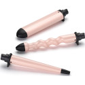 Мультистайлер Babyliss Curl & Wave Trio Styler, 58Вт, темп.режимов-2, 180°C, 210°C , термо килимок, рукавиця, кераміка, чорно-рожевий