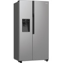 Холодильник SBS Gorenje, 179х70х92см, 2 двері, 376(190)л, А++, NF+, Інв., Зона св-ті, диспенсер, генератор льоду, Зовн. Диспл, нерж