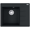 Мийка кухонна Franke Centro, фраграніт, прямокутник, з крилом, 620х500х200мм, чаша - 1, накладна, CNG 611-62 TL , чорний матовий