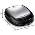 Мультимейкер Tefal Snack Time 3in1 700Вт, тефлон, 2 пластини, корпус-метал, чорно-сірий