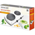 Плитка настільна Sencor електрична, комфорок - 2 на 1.5кВт + 1кВт, 15 і 18 см, керування - мех., білий