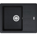 Мийка кухонна Franke Basis, фраграніт, прямокутник, з крилом, 620х500х200мм, чаша - 1, накладна, BFG 611-62, онікс