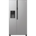 Холодильник SBS Gorenje, 179х70х92см, 2 двері, 376(190)л, А++, NF+, Інв., Зона св-ті, диспенсер, генератор льоду, Зовн. Диспл, нерж