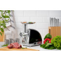 М'ясорубка ARDESTO, 1800Вт, 2кг/хв, 3 решітки, насадка для ковбас, кеббе, 4 терки, пластик, чорно-сріб.