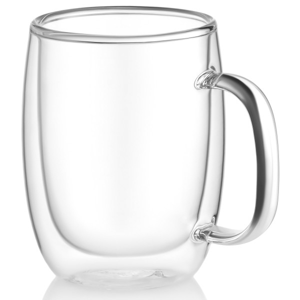 Набір чашок з ручками і подвійними стінками ARDESTO, 350мл, 2шт, боросилікатне скло, прозорий