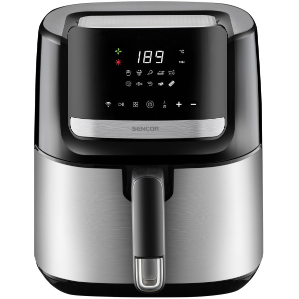 Мультипіч Sencor Vita Fryer, 1600Вт, чаша-6,5л, сенсорне керув., 10 програм, пластик, нерж. сталь-чорний