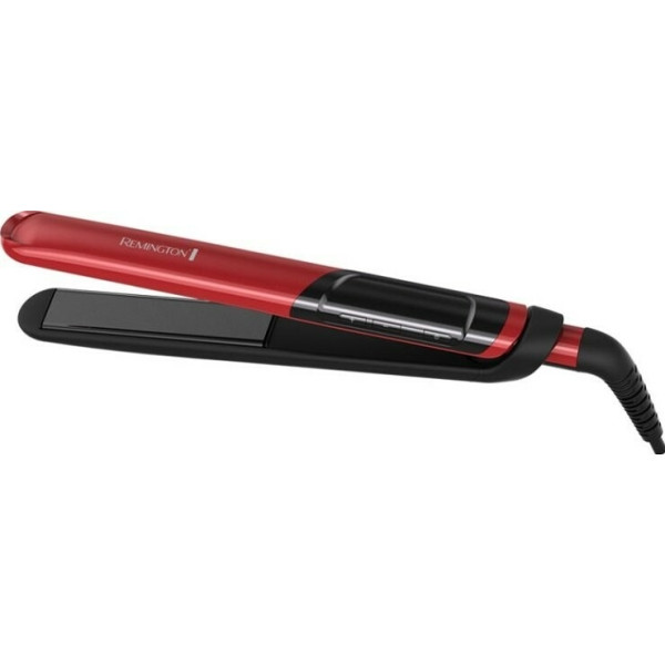 Випрямляч Remington Silk Straightener, 300Вт, 150-235С, дисплей, кейс, кераміка, чорно-червоний