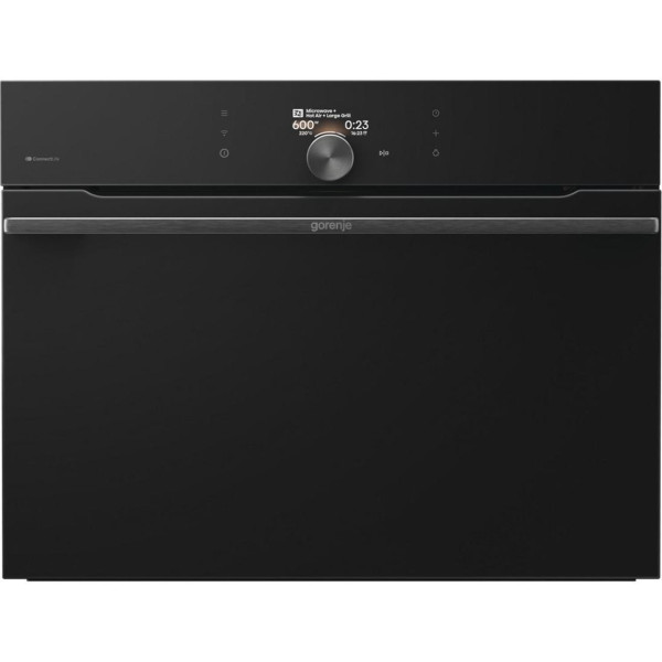 Духова шафа Gorenje електрична компактна, 50л, A+, дисплей, Wi-Fi, ф-ція мікрохвиль, чорний