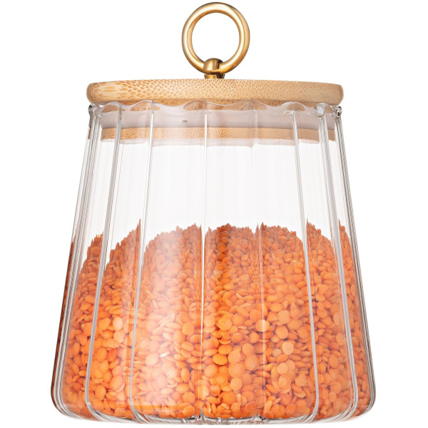 Банка для зберігання ARDESTO Fresh Vintage, 650мл, скло, бамбук, прозорий