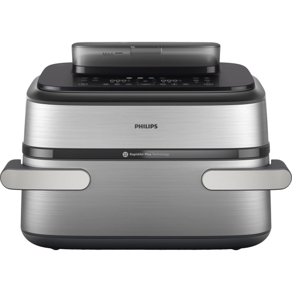 Мультипіч Philips Ovi Dual SteamFry 2750Вт, чаша-3+6л, сенсорне управл., 8 авто. програм, пластик/метал, сірий