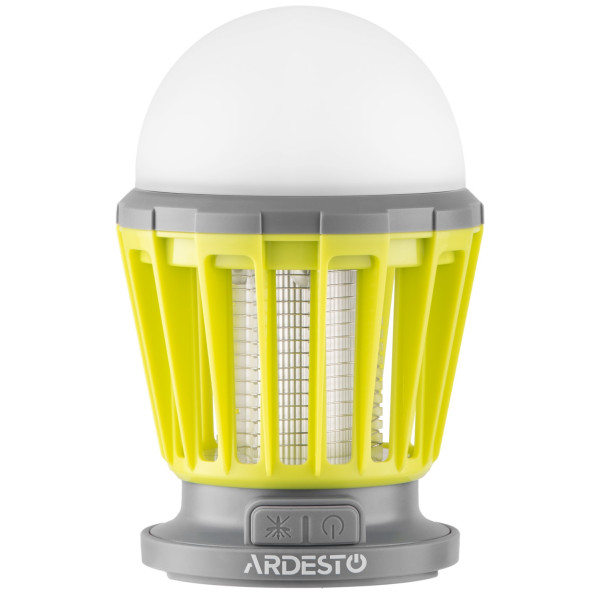 Ліхтар антимоскітний ARDESTO, 5 Вт, авт.робота 20 год, 6000-6500К, сонячна батарея, акумулятор 1200 мА•год., USB-C > USB-A, сіро-зелений