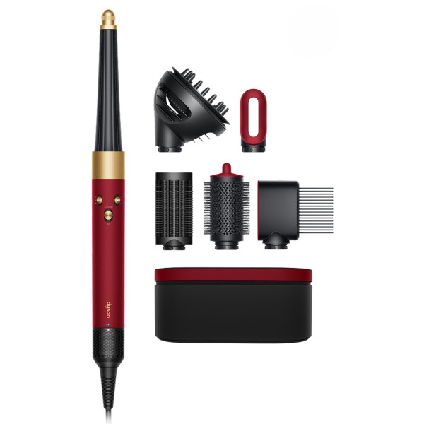 Стайлер Dyson Airwrap I.D. HS08 T3/T4 Curly+Coily Red Velvet/Gold, 1300Вт, темп.режимів-3, насадок-6, кейс, кераміка, червоний