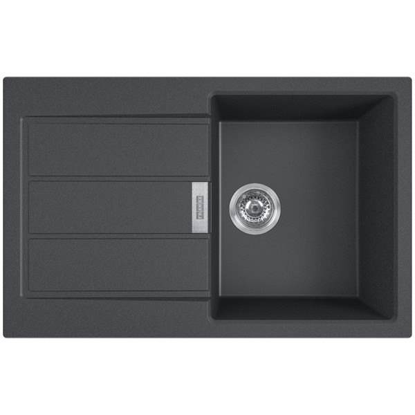 Мийка кухонна Franke Sirius, тектонайт, прямокутник, з крилом, 780х500х200мм, чаша - 1, накладна, 2 S2D 611-78 , чорний