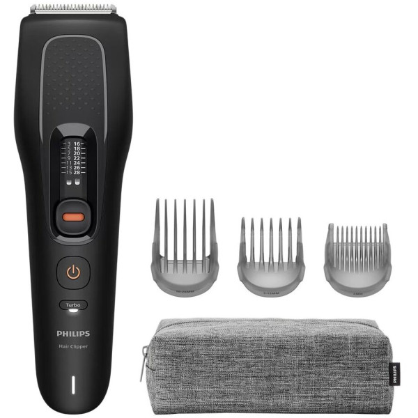 Машинка для стриження Philips Series 5000, акум., роторний мотор, насадок-3, кейс, сталь, чорний