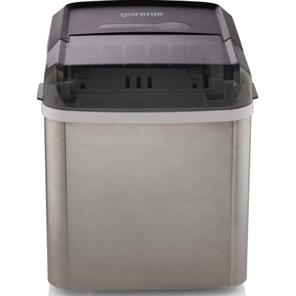 Льодогенератор побутовий Gorenje, 12кг/добу, 1,3л, дисплей, сріблясто - чорний