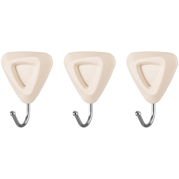 Набір гачків самоклеючих ARDESTO Трикутничок 3шт, пластик, бежевий