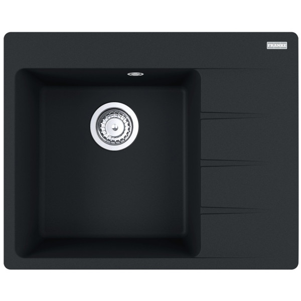 Мийка кухонна Franke Centro, фраграніт, прямокутник, з крилом, 620х500х200мм, чаша - 1, накладна, CNG 611-62 TL , чорний матовий