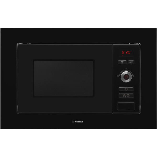 Мікрохвильова піч Hansa вбудовувана, 20л, електр.управл., 800Вт, гриль, дисплей, відкр.кнопкою, чорний