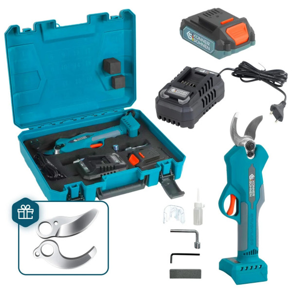 Секатор акумуляторний Konner&Sohnen KS CPS20V-32 CASE 20В акб 1х2А·год d 15/25/35мм ЗП кейс 0.82кг