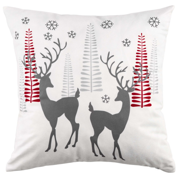 Подушка декор. ARDESTO Christmas Deer 45х45см, 100% поліестер, білий