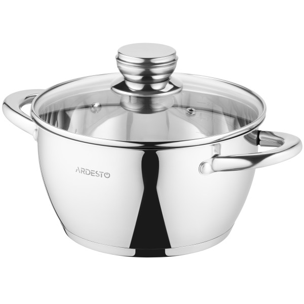 Каструля зі скляною кришкою ARDESTO Gemini Lucca, 3.2л, нержавіюча сталь