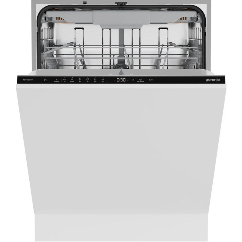 Посудомийна машина Gorenje вбудовувана, 16компл., C, 60см, AquaStop, автоматичне відчинення, сенсорн.упр, 3 кошики, білий