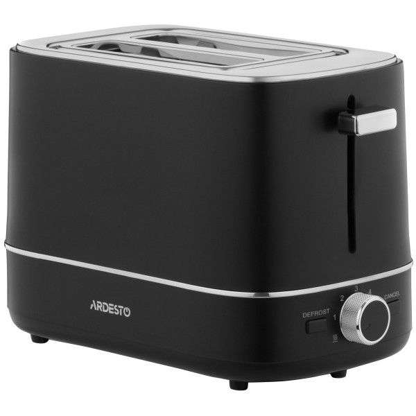 Тостер ARDESTO Timeless Elegance, 800Вт, пластик, 2 слоти, чорний