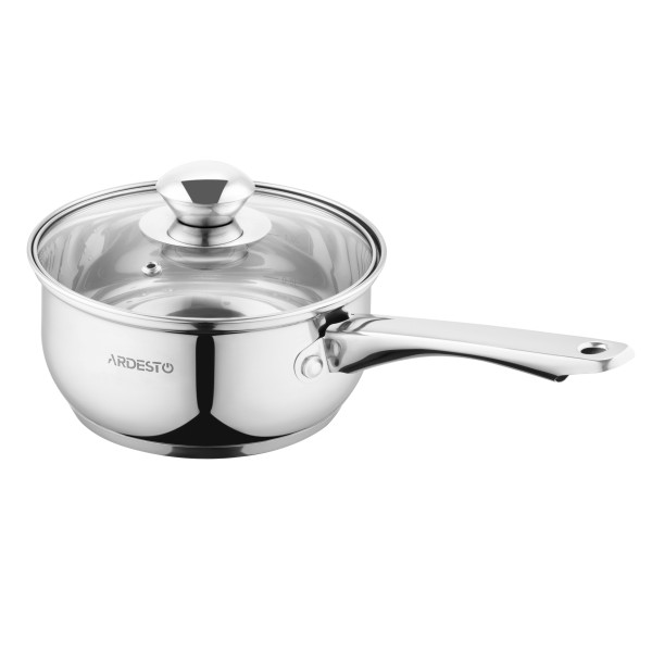 Ківш зі скляною кришкою ARDESTO Gemini Gourmet Spoleto, 1.4л, нержавіюча сталь