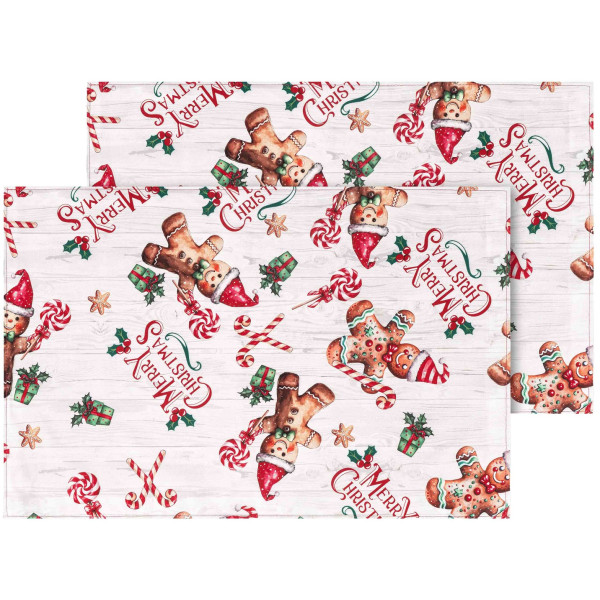 Набір серветок серв. ARDESTO Christmas Gingerbread 30х45см, 2шт, 100% поліестер, червоний