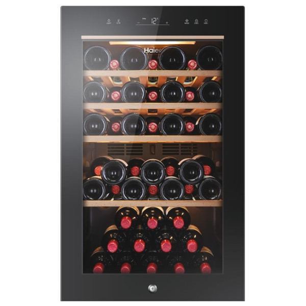 Холодильник Haier для вина, 82x49.7х58, холод.відд.-118л, зон - 1, бут-49, ST, дисплей, чорний
