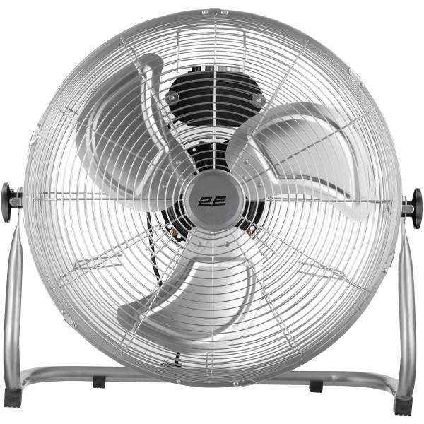 Вентилятор підлоговий 2E PowerWind 45C професійний, 45см, 100Вт, кнопки, двигун мідь 100%, срібний