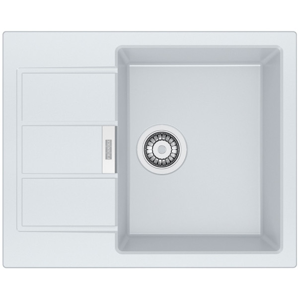 Мийка кухонна Franke Sirius, тектонайт, прямокутник, з крилом, 620х500х200мм, чаша - 1, накладна, S2D 611-62, білий