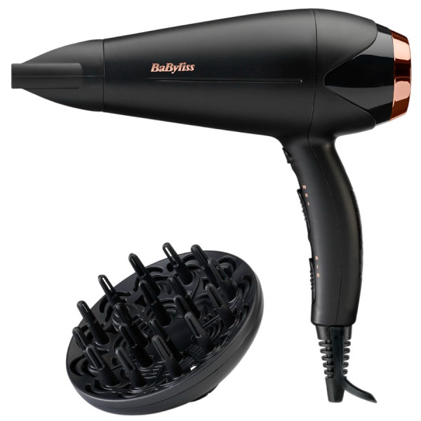 Фен Babyliss DC, 2200Вт, 3 режими, дифузор, іоніз-я, хол. обдув, чорний