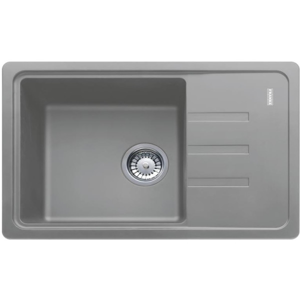Мийка кухонна Franke Malta, фраграніт, прямокутник, з крилом, 620х435х200мм, чаша - 1, накладна, BSG 611-62, сірий камінь
