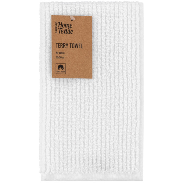Рушник махровий ARDESTO Air, 30х50см, 100% бавовна, білий