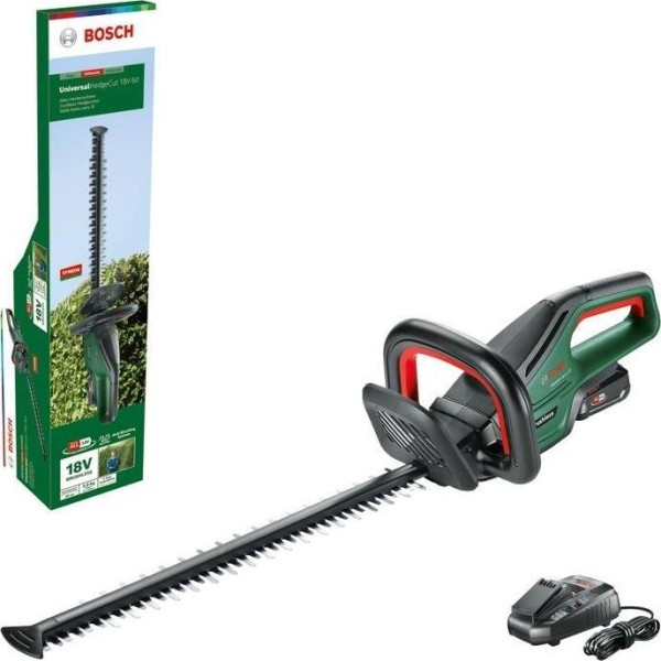 Кущоріз акумуляторний Bosch UniversalHedgeCut 18V-50 18В АКБ 1х2.5А·год 50мм крок різу 20мм ЗП AL1830CV 2.6кг