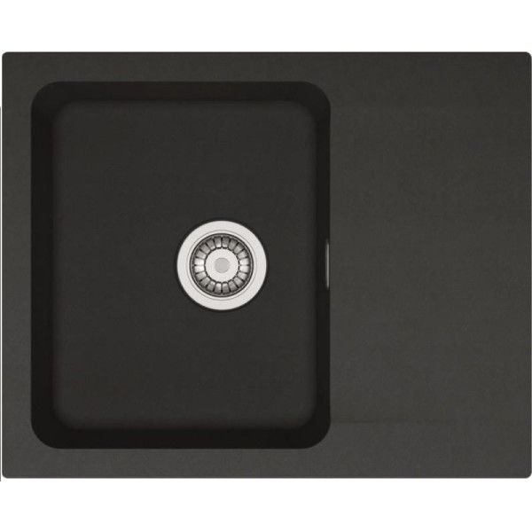 Мийка кухонна Franke Orion, тектонайт, прямокутник, з крилом, 620х500х180мм, чаша - 1, накладна, OID 611-62, чорний
